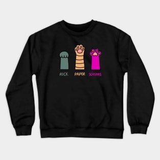 Rock Paper Scissors Colourful Cat Paws T-Shirt Crewneck Sweatshirt
